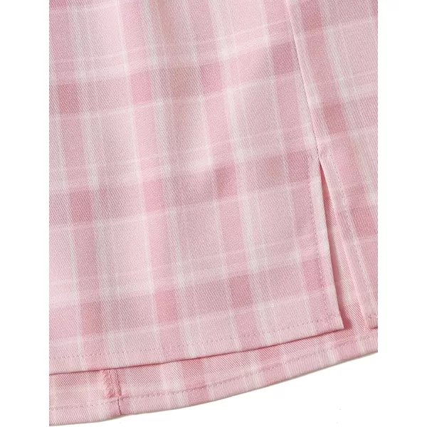 WDIRARA Women's Plaid Skirt High Waist Split Front Zip Up Mini Bodycon Skirt