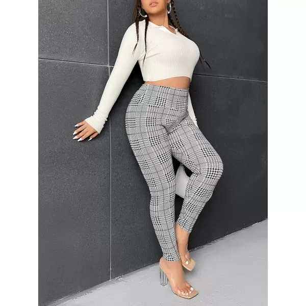 WDIRARA Women's Plus Size Camo Print Tie Front Stretch Skinny Long Pants