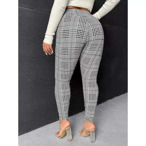 WDIRARA Women's Plus Size Camo Print Tie Front Stretch Skinny Long Pants