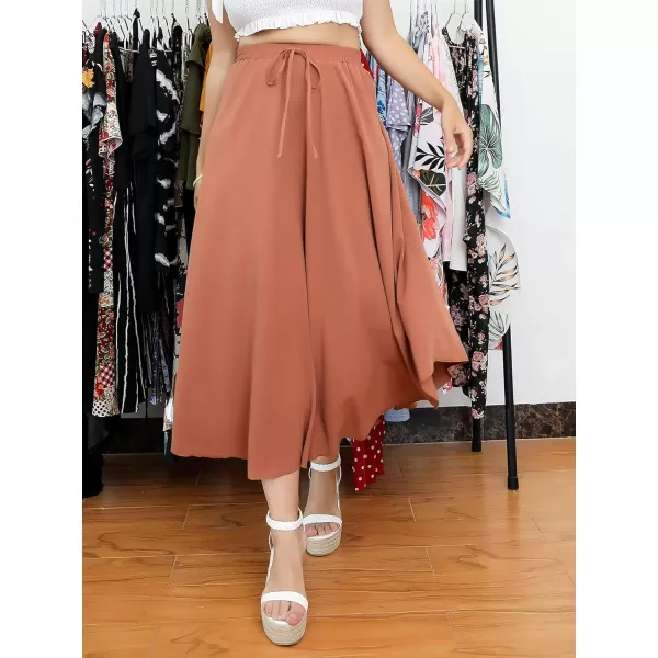 WDIRARA Women's Plus Size High Waist Flared Tie Front Casual Swing Skirt Maxi Draped Skirt for Women