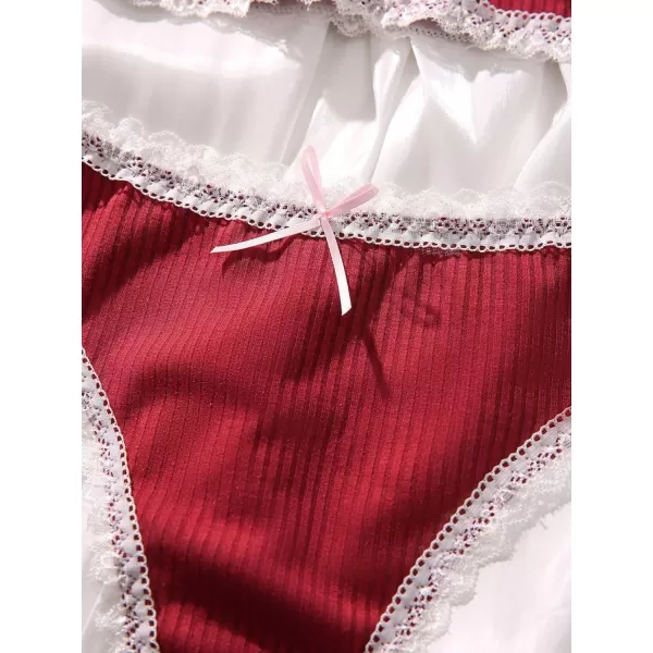 WDIRARA Women's Plus Size Lace Trim Ruched Underwire Lingerie Set Bralette and Panty Set