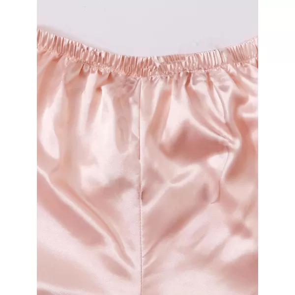 WDIRARA Women's Plus Sleepwear Satin Short Sleeve Shirt and Shorts Pajama Set
