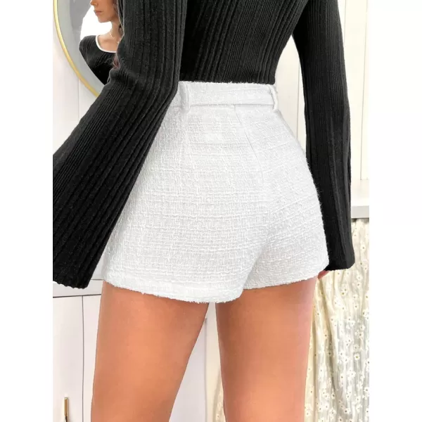 WDIRARA Women's Rhinestone High Waist Belted Sequin Skort Wrap Hem Shorts