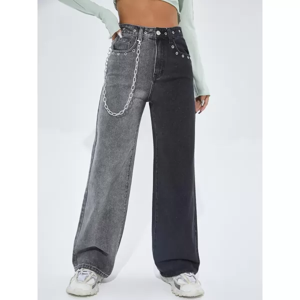WDIRARA Women's Ripped Detail Boyfriend Loose Jeans Casual Tapered Long Denim Pants