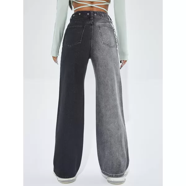 WDIRARA Women's Ripped Detail Boyfriend Loose Jeans Casual Tapered Long Denim Pants