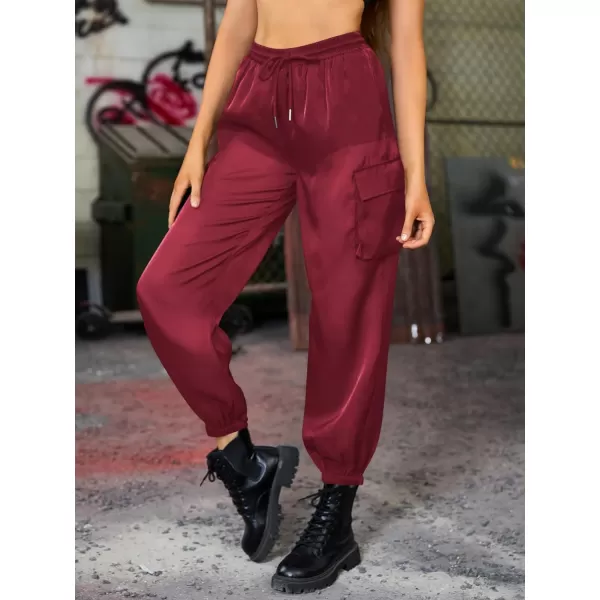 WDIRARA Women's Sheer Mesh High Waisted Straight Leg Cargo Pants with Pockets