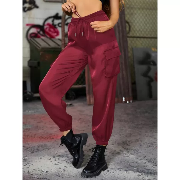 WDIRARA Women's Sheer Mesh High Waisted Straight Leg Cargo Pants with Pockets
