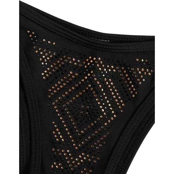 WDIRARA Women's Skull Pattern Halter Triangle Thong Sexy 2 Piece Bikini Swimsuit