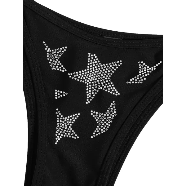 WDIRARA Women's Skull Pattern Halter Triangle Thong Sexy 2 Piece Bikini Swimsuit