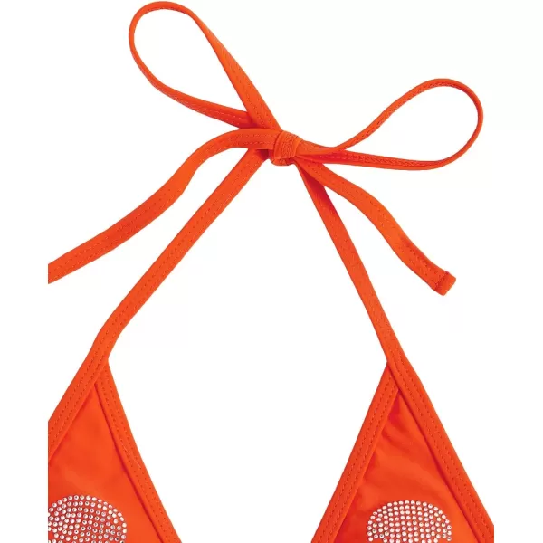 WDIRARA Women's Skull Pattern Halter Triangle Thong Sexy 2 Piece Bikini Swimsuit