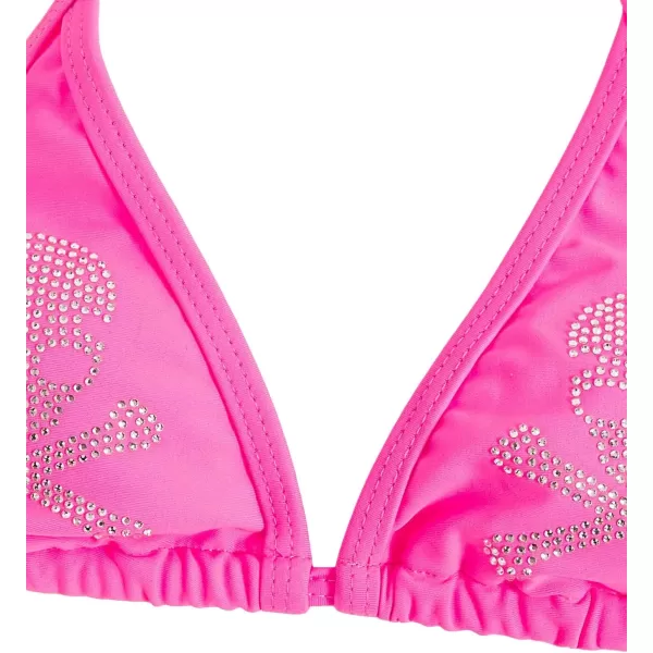 WDIRARA Women's Skull Pattern Halter Triangle Thong Sexy 2 Piece Bikini Swimsuit