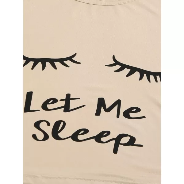 WDIRARA Women's Sleepwear Closed Eyes Print Tee and Shorts Cute Pajama Set