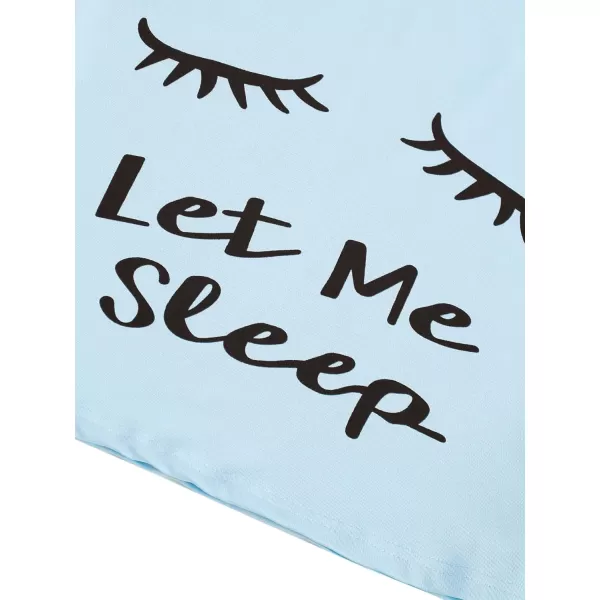 WDIRARA Women's Sleepwear Closed Eyes Print Tee and Shorts Cute Pajama Set