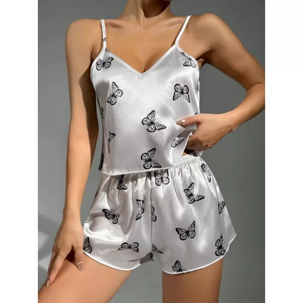 WDIRARA Women's Sleepwear Cow Print Cute Pajama Set Cami Top and Shorts