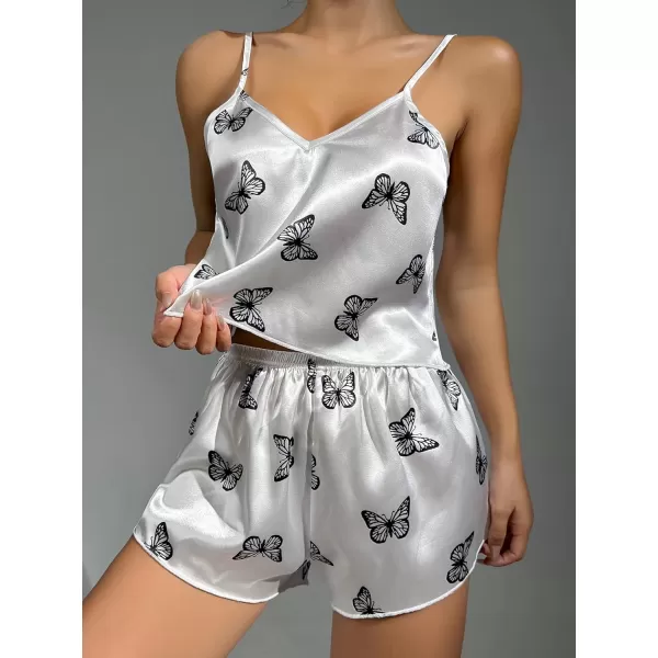 WDIRARA Women's Sleepwear Cow Print Cute Pajama Set Cami Top and Shorts