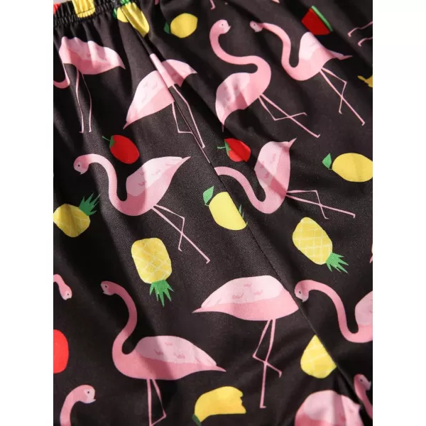 WDIRARA Women's Sleepwear Cute Print Lettuce Trim Cami and Shorts Pajama Set