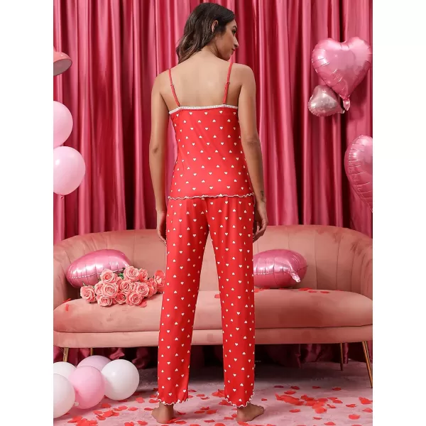 WDIRARA Women's Sleepwear Leopard Print Satin Cami Top and Pants 2 Piece Pajama Sets