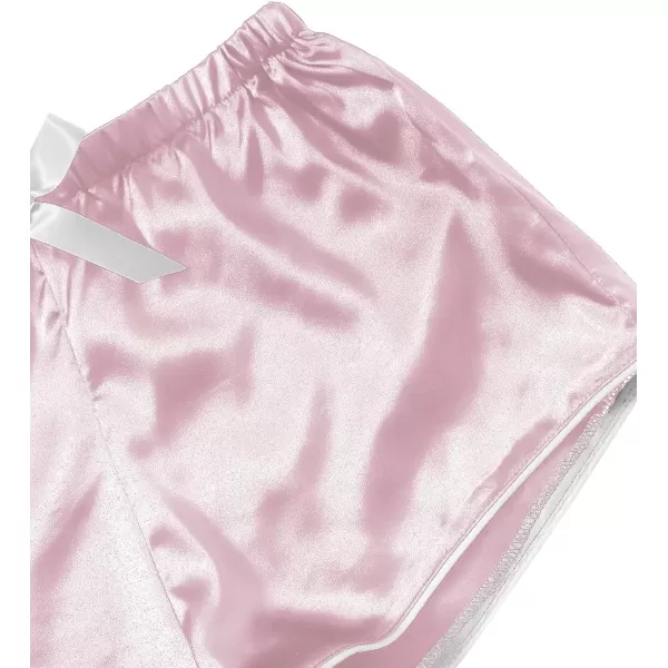 WDIRARA Women's Sleepwear Satin Short Sleeve Button Shirt and Shorts Pajama Set