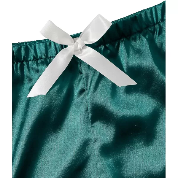 WDIRARA Women's Sleepwear Satin Short Sleeve Button Shirt and Shorts Pajama Set