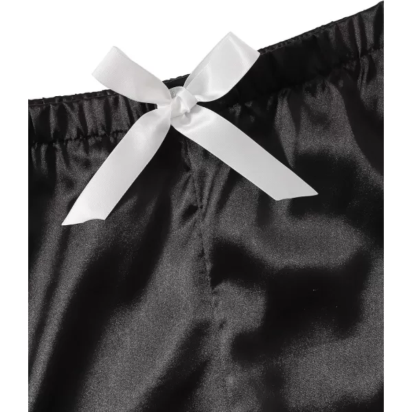 WDIRARA Women's Sleepwear Satin Short Sleeve Button Shirt and Shorts Pajama Set