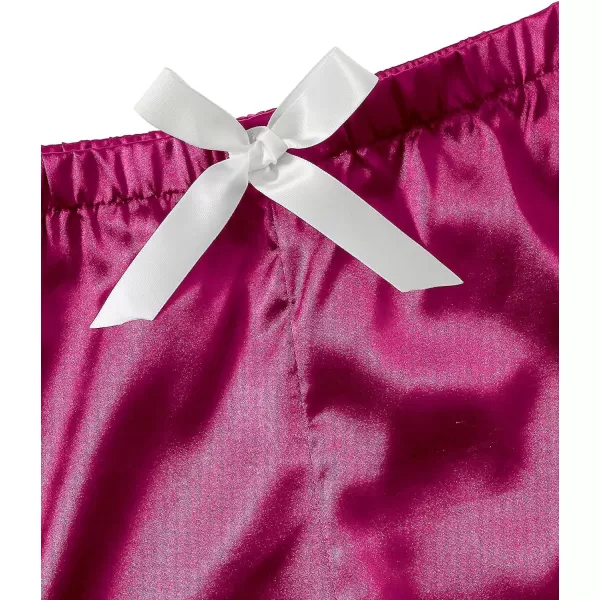 WDIRARA Women's Sleepwear Satin Short Sleeve Button Shirt and Shorts Pajama Set