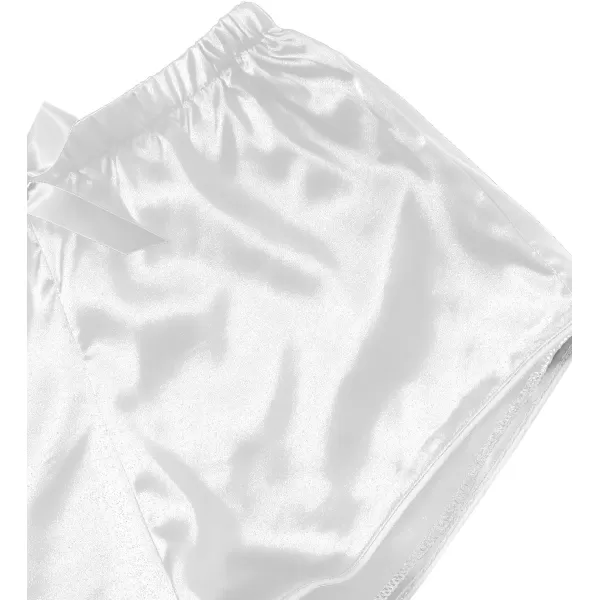 WDIRARA Women's Sleepwear Satin Short Sleeve Button Shirt and Shorts Pajama Set
