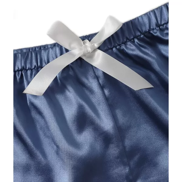 WDIRARA Women's Sleepwear Satin Short Sleeve Shirt and Shorts Pajama Set