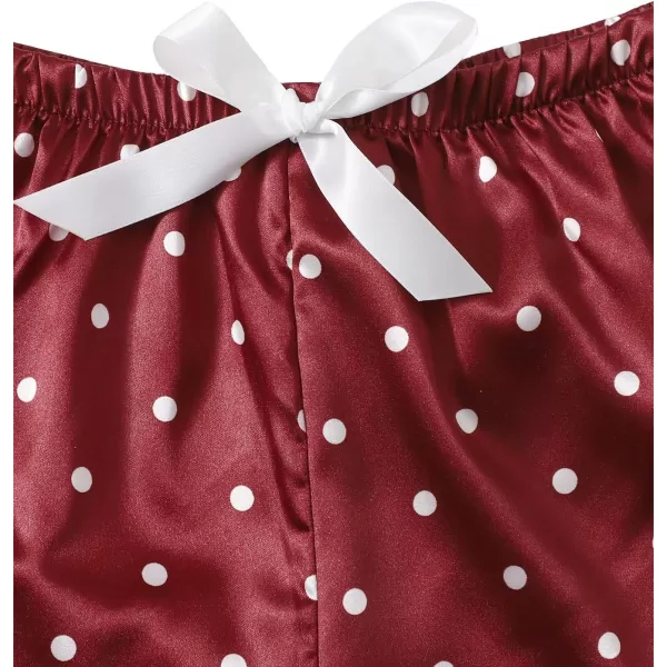 WDIRARA Women's Sleepwear Satin Short Sleeve Shirt and Shorts Pajama Set