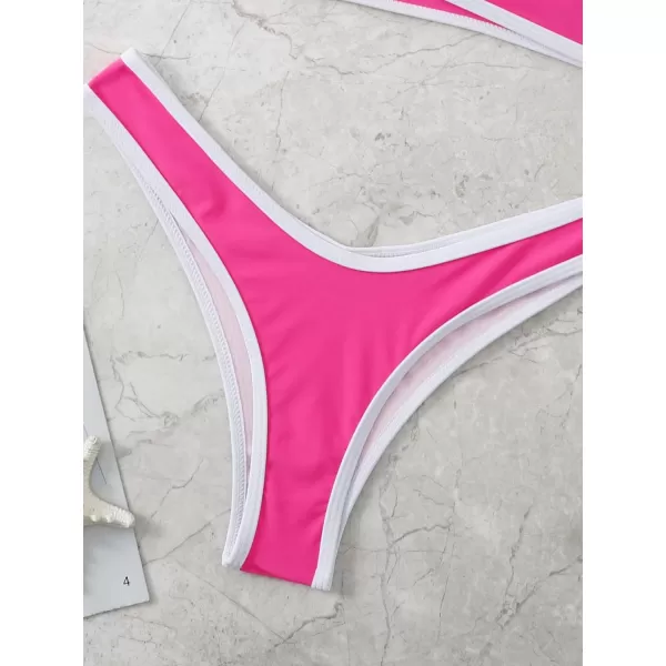 WDIRARA Women's Spaghetti Strap Triangle Bikini Bathing Suit 2 Piece Swimsuit