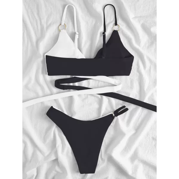 WDIRARA Women's Spaghetti Strap Triangle Bikini Bathing Suit 2 Piece Swimsuit