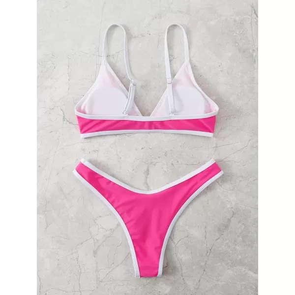 WDIRARA Women's Spaghetti Strap Triangle Bikini Bathing Suit 2 Piece Swimsuit