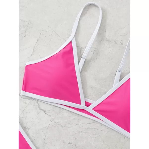 WDIRARA Women's Spaghetti Strap Triangle Bikini Bathing Suit 2 Piece Swimsuit