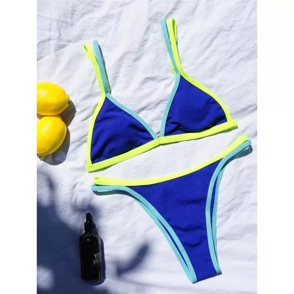 WDIRARA Women's Spaghetti Strap Triangle Bikini Bathing Suit 2 Piece Swimsuit