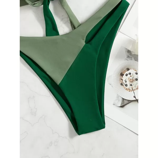 WDIRARA Women's Spaghetti Strap Triangle Bikini Bathing Suit 2 Piece Swimsuit