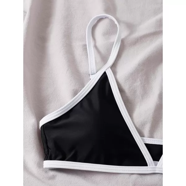 WDIRARA Women's Spaghetti Strap Triangle Bikini Bathing Suit 2 Piece Swimsuit