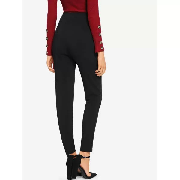 WDIRARA Women's Stretchy Plaid Print Pants Soft Skinny Regular Fashion Leggings