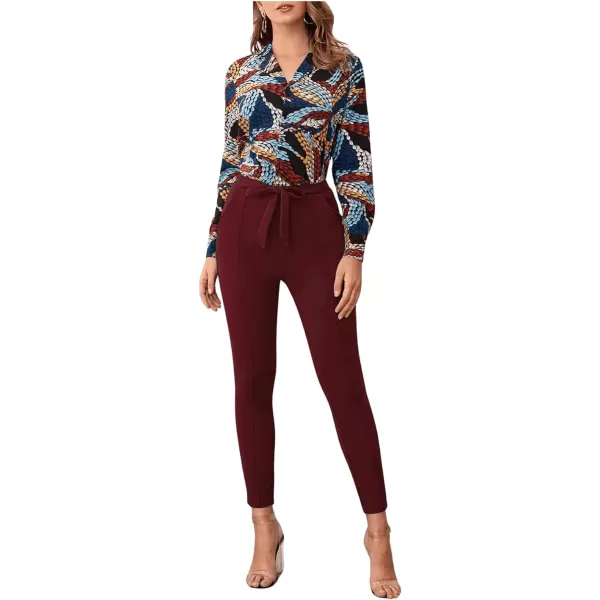 WDIRARA Women's Stretchy Plaid Print Pants Soft Skinny Regular Fashion Leggings