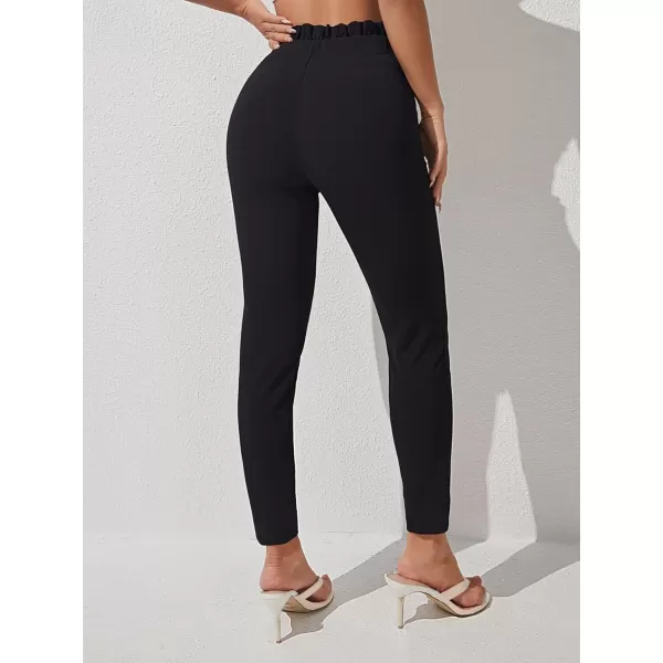 WDIRARA Women's Stretchy Plaid Print Pants Soft Skinny Regular Fashion Leggings