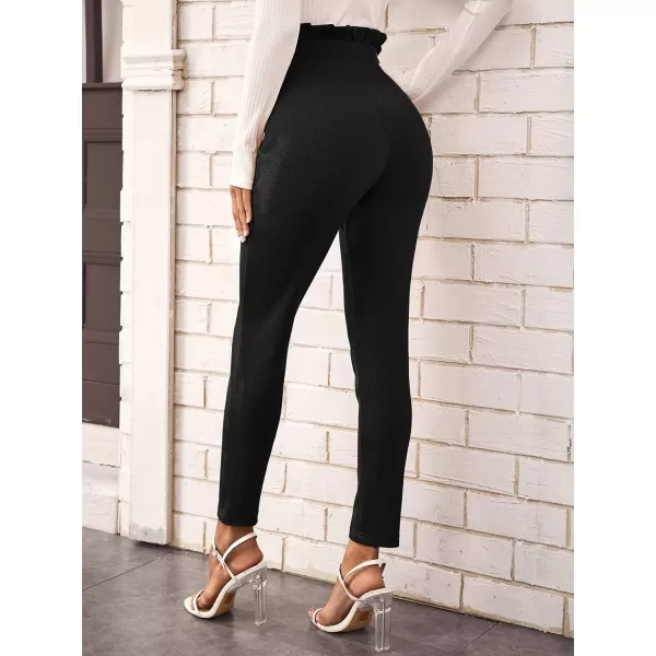 WDIRARA Women's Stretchy Plaid Print Pants Soft Skinny Regular Fashion Leggings