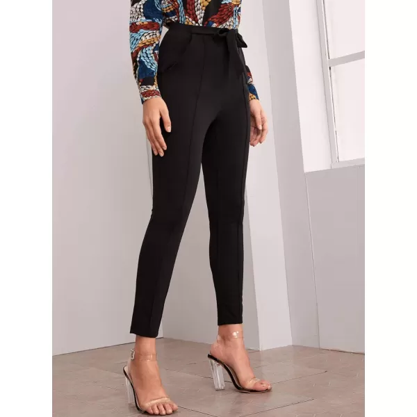 WDIRARA Women's Stretchy Plaid Print Pants Soft Skinny Regular Fashion Leggings