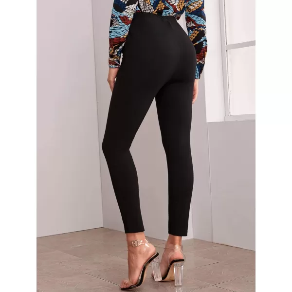 WDIRARA Women's Stretchy Plaid Print Pants Soft Skinny Regular Fashion Leggings
