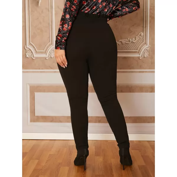 WDIRARA Women's Stretchy Plaid Print Pants Soft Skinny Regular Fashion Leggings
