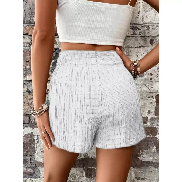 WDIRARA Women's Summer Mini Wrap Shorts Knot High Waist Belted Skorts Zipper Casual Loose Skirt