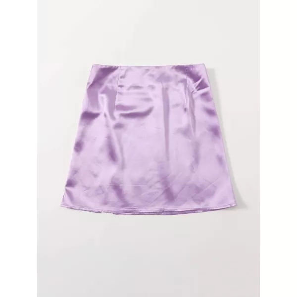 WDIRARA Women's Summer Solid Split Hem Zip Back Mini Workwear Skirt