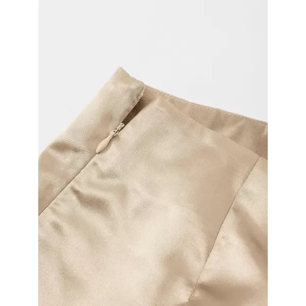 WDIRARA Women's Summer Solid Split Hem Zip Back Mini Workwear Skirt