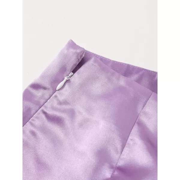 WDIRARA Women's Summer Solid Split Hem Zip Back Mini Workwear Skirt