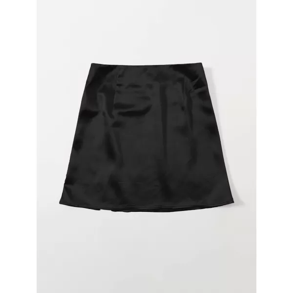 WDIRARA Women's Summer Solid Split Hem Zip Back Mini Workwear Skirt