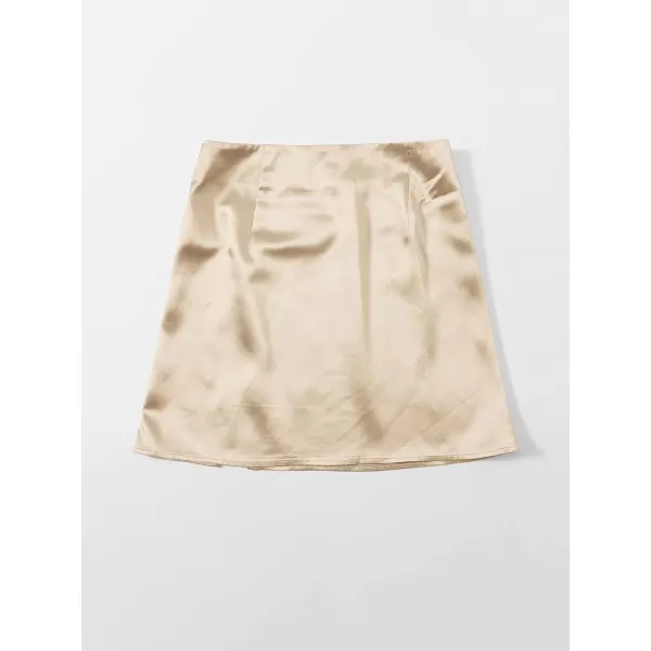 WDIRARA Women's Summer Solid Split Hem Zip Back Mini Workwear Skirt