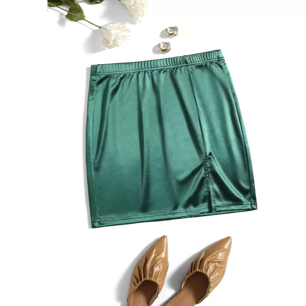 WDIRARA Women's Summer Solid Split Hem Zip Back Mini Workwear Skirt