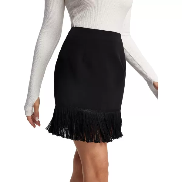 WDIRARA Women's Summer Solid Split Hem Zip Back Mini Workwear Skirt